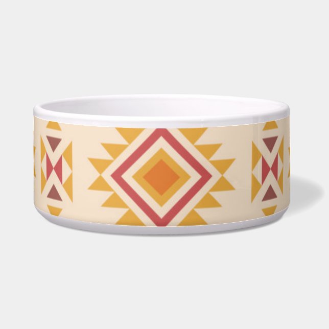 Boho Aztec Mudcloth Voerbakje (Voorkant)