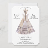 Boho Aztec Teepee Eerste Verjaardag Kaart (Voorkant)