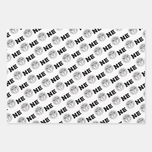 Boho Aztec Thleline Art Sun One 1e verjaardag Inpakpapier Vel (Voorkant 3)