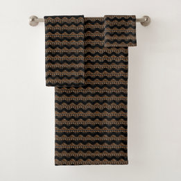 Boho Aztec Tribal Geïnspireerde pijlen Bruin Zwart Bad Handdoek