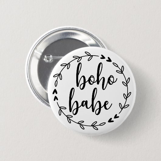 Boho Babe Wreath Ronde Button 5,7 Cm (Voorkant /achterkant)