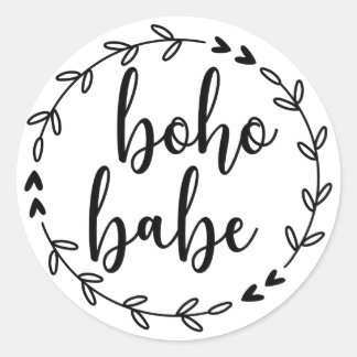 Boho Babe Wreath Ronde Sticker