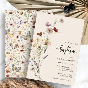 Boho Baby Baptême Invitation