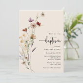Boho Baby Baptism Invitation Kaart (Staand voorkant)