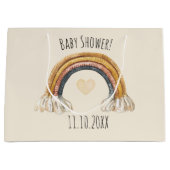 Boho Baby Beige Arc-en-ciel Baby shower grand sac (Devant)
