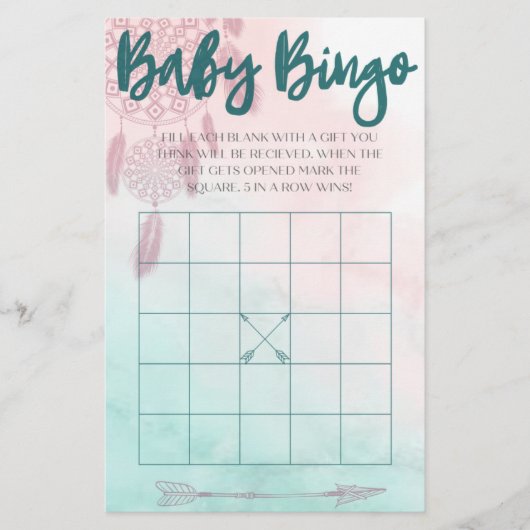 Boho Baby Bingo Flyer (Voorkant)