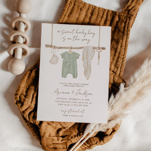 Boho Baby Boy Koppel Baby Shower Uitnodiging