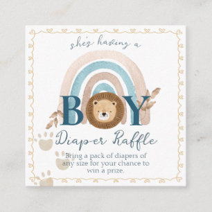Boho Baby Boy Leeuw Cub Luier Raffle Informatiekaartje