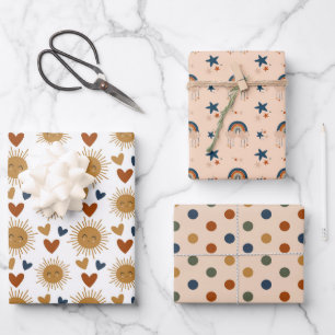 Boho Baby Boy Patroon Inpakpapier Vel