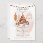 Boho Baby Boy Teepee and Toys Baby shower Kaart (Voorkant)