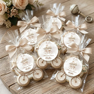 Boho Baby Carriage Aqiqah Unisex Moslim Pasgeboren Ronde Sticker