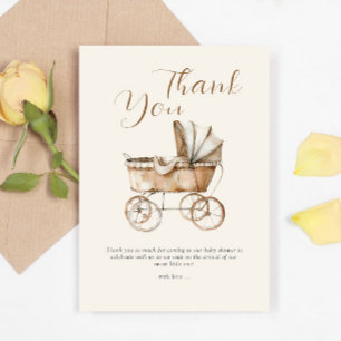 Boho  Baby Carriage Baby shower Bedankkaart