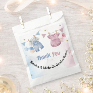 Boho Baby Clotheline Gender Reveal Dank u Bedankzakje