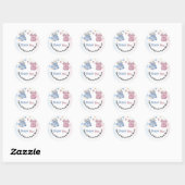 Boho Baby Clotheline Gender Reveal Dank u Ronde Sticker (Vel)