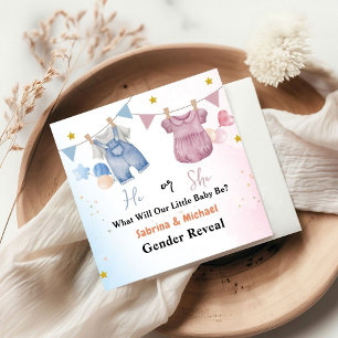 Boho Baby Clotheline Gender Reveal Party Servet