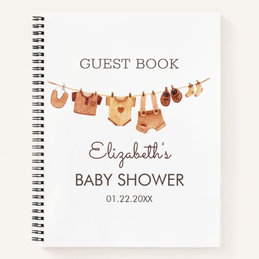 Boho Baby Clothes Baby shower Livre d'invité (Devant)