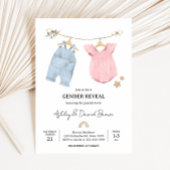 Boho Baby Clothes Gender Reveal Kaart