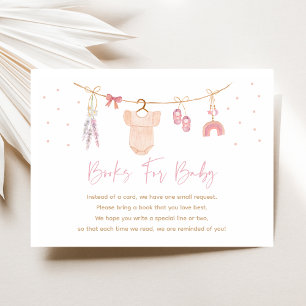 Boho Baby Clothesline Baby shower Boek Aanvraag Informatiekaartje