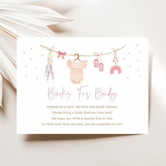 Boho Baby Clothesline Baby shower Boek Aanvraag Informatiekaartje