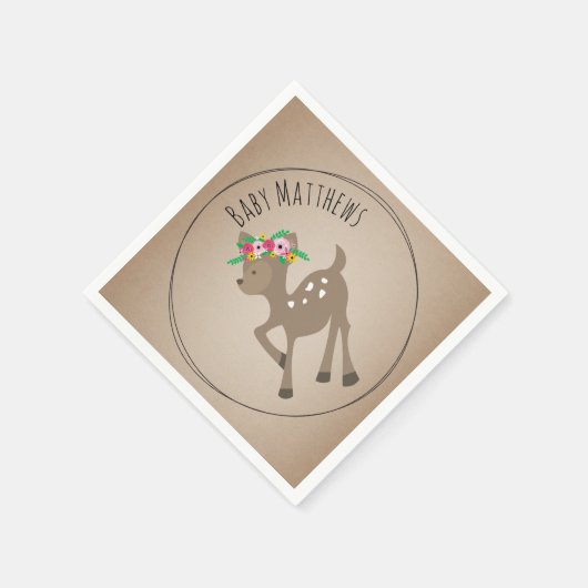 Boho Baby Deer Baby shower servetten (Hoek)