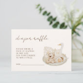 Boho Baby Diaper Raffle Gender Neutral Shower Informatiekaartje (Staand voorkant)