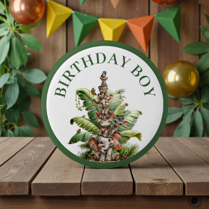 Boho Baby Dieren Safari Verjaardag Ronde Button 5,7 Cm