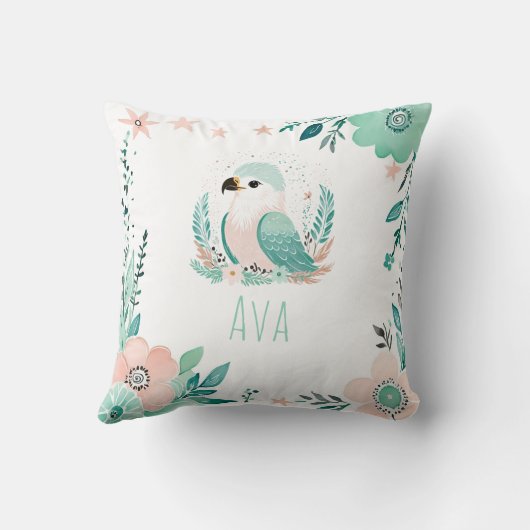 Boho Baby Eagle Coussin Pastel Green personnalisé (Verso)