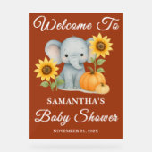 Boho Baby Elephant Baby shower d'automne Bienvenue (Recto)