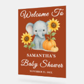 Boho Baby Elephant Baby shower d'automne Bienvenue (Angle)