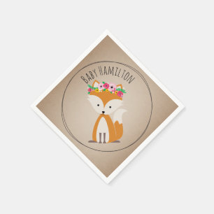 Boho Baby Fox Baby shower Napkins Servet