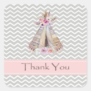 Boho Baby Girl Douche Stickers Merci