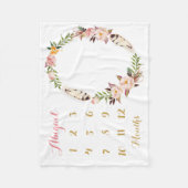 Boho Baby Girl Milestone mensuelle couverture bébé (Devant)