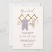 Boho Baby Girl Shower Invitation (Devant)