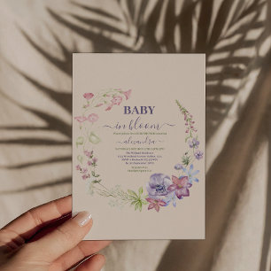 Boho Baby in Bloom Baby Girl Baby shower Kaart