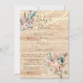 Boho Baby In Bloom Baby shower Invitation (Devant)