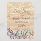 Boho Baby in Bloom Baby shower Kaart (Voorkant / Achterkant)