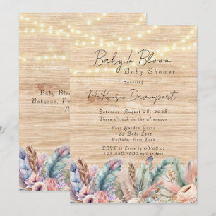 Boho Baby in Bloom Baby shower Kaart