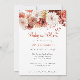 Boho Baby in Bloom Florals Baby shower Kaart