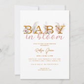Boho Baby in Bloom Pampas Douche Invitation (Devant)