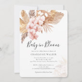 Boho Baby in Bloom Pampas Roze Bloemendouche Kaart (Voorkant)