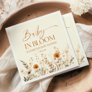 Boho Baby in Bloom Wildflower Baby shower Servet