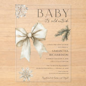 Boho Baby it's cold outside coquette bow shower Acryl Uitnodigingen (Voorkant)