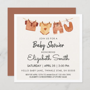 Boho Baby Kleding Baby shower Kaart