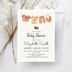 Boho Baby Kleding Baby shower Kaart