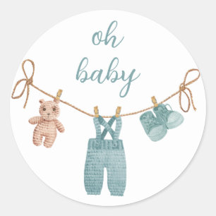 BOHO Baby Kleding Jongen Oh Baby Ronde Sticker