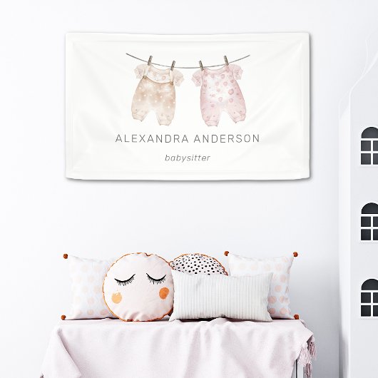 Boho Baby Kleding Waterverf Babysitter Promo Spandoek