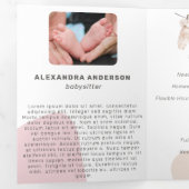 Boho Baby Kleding Waterverf Babysitter Service Drieluik Kaart (Binnenzijde eerst)