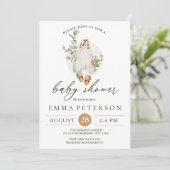 Boho Baby Little Romper Baby shower Invitation Kaart (Staand voorkant)