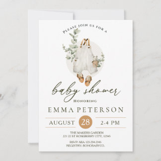 Boho Baby Little Romper Baby shower Invitation Kaart