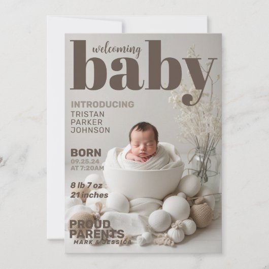 Boho Baby Magazine Faire-part de naissance (Devant)